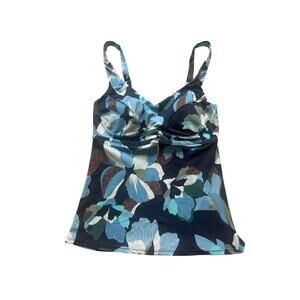 Athleta Bondi Bra Tankini 34 B / C Hero Bloom‎ Dress Blue UPF 50+ Floral